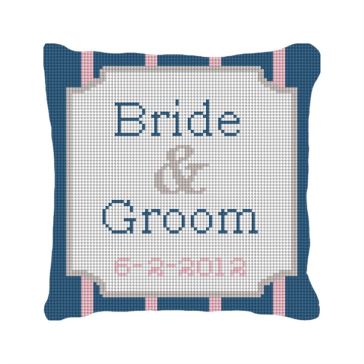 Wedding Crest Ring Bearer Wedding Needlepoint Pillow DIY Canvas Kits