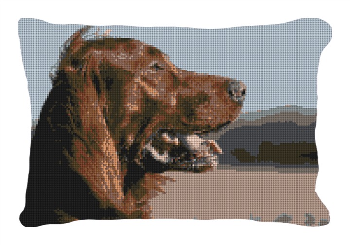 Irish Setter Custom Needlepoint Pillow