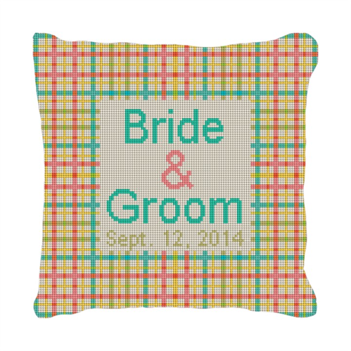 Plaid Personalized Ring Bearer Pillow NeedlePaint