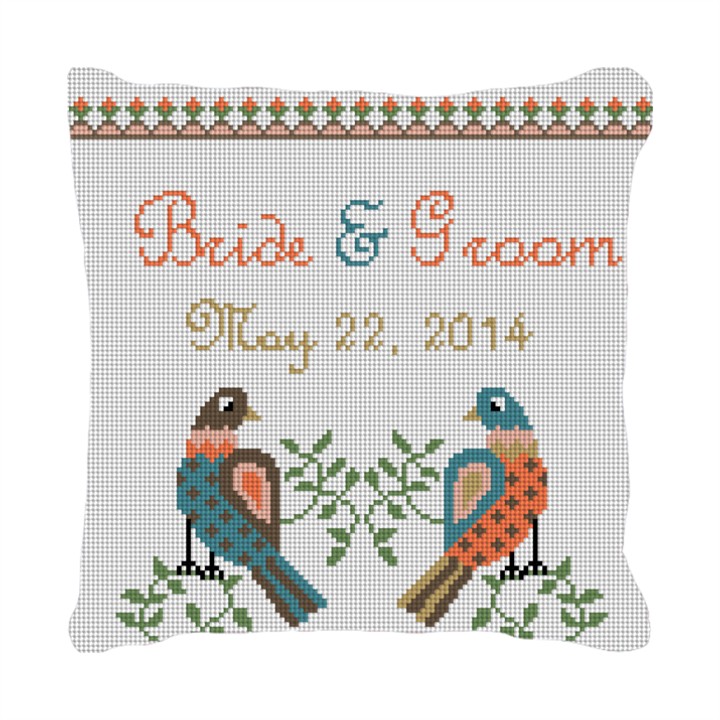 Dove Love Custom Wedding Ring Bearer Pillow Needlepaint