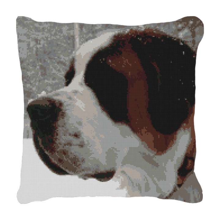 Saint Bernard Needlepoint Pillow 