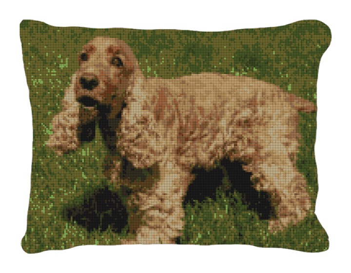 English Cocker Spaniel Needlepoint Pillow