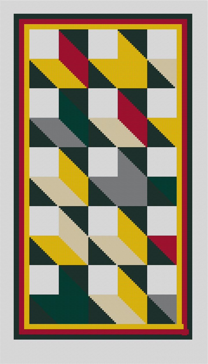 Geometric Mosaic Rug Needlepoint Canvas NeedlePaint