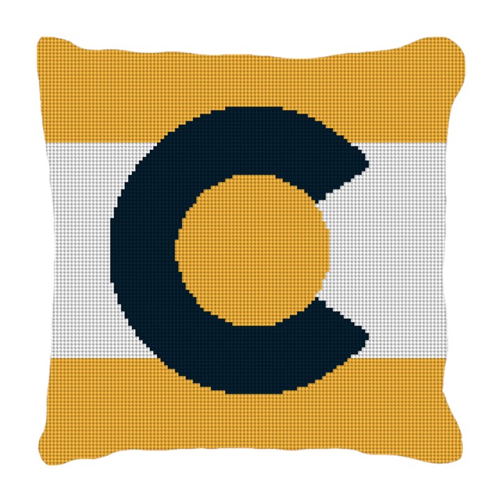 Black And Gold Colorado Needlepoint Pillow Needlepaint