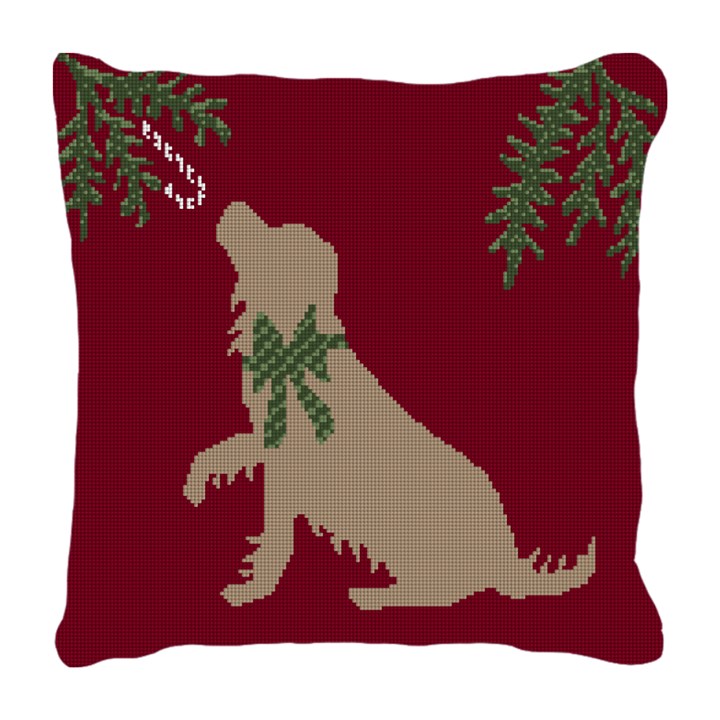 Christmas Dog Needlepoint Pillow Needlepaint