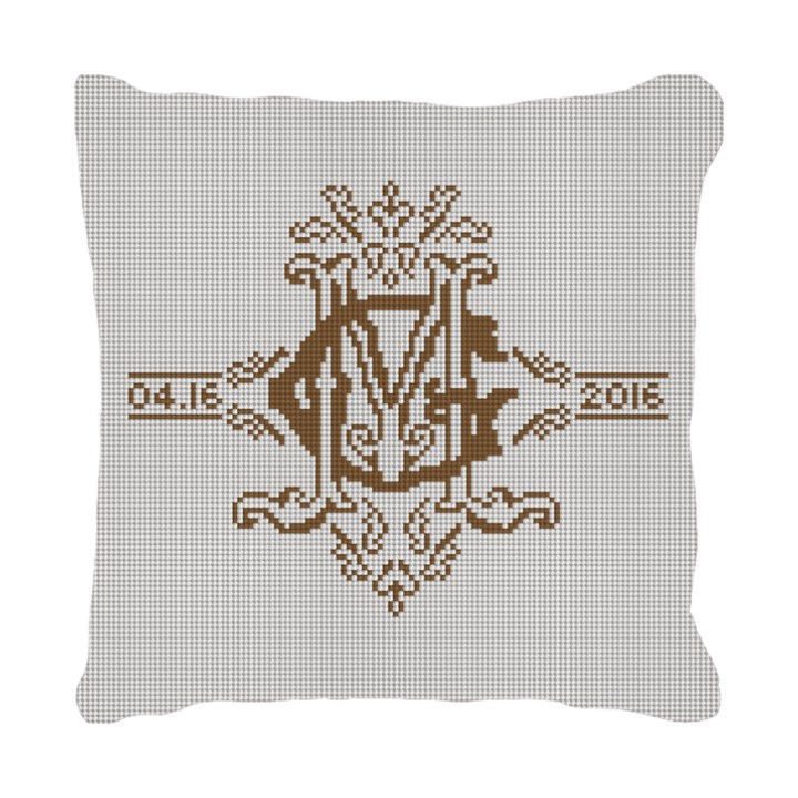 Ornate Monogram Needlepoint Pillow Needlepaint